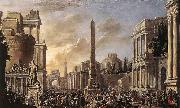 Jacob van der Ulft Antique Forum with a Triumphal Procession oil painting on canvas